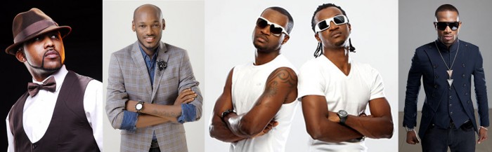 2face Idibia, Banky W, D’Banj and P-Square Named Among Africa’s Ten Richest Artists