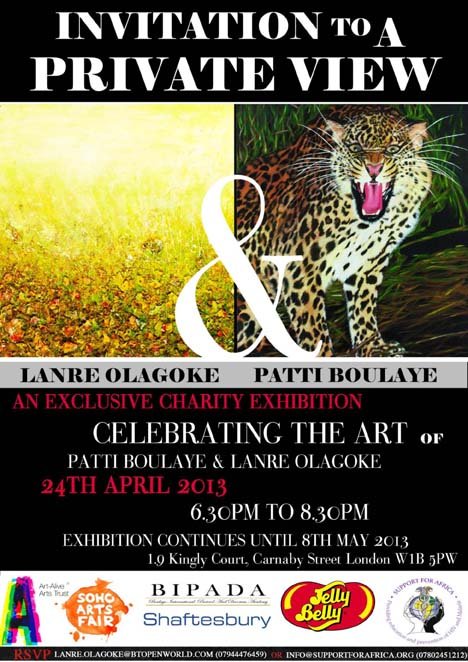Event – 25 April – 8 May 2013 – Patti Boulaye & Lanre Adegoke Art Exhibition