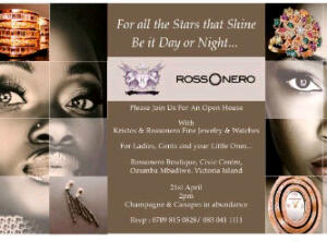 21 April – Lagos Civic Centre Event: Kristos & Rossonero Fine Jewelry and Watches