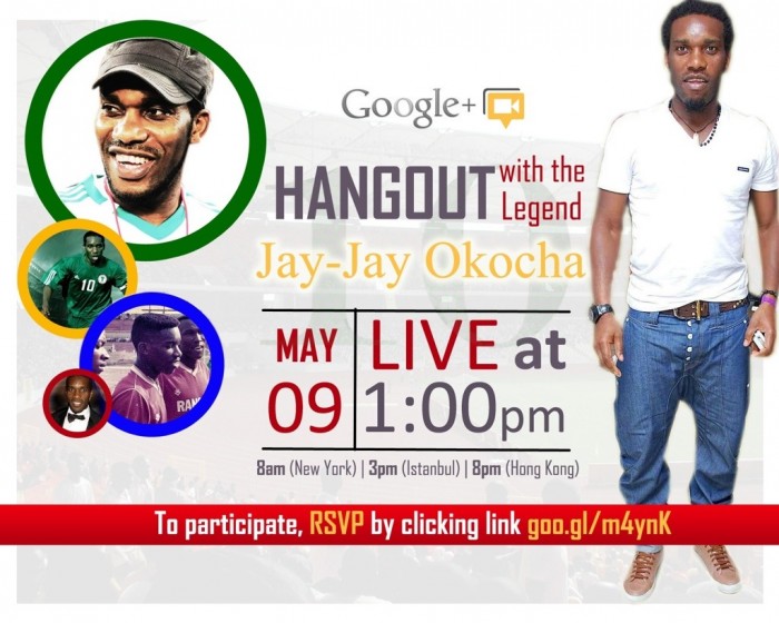 Event – Hang Out With Jayjay Okocha on google plus
