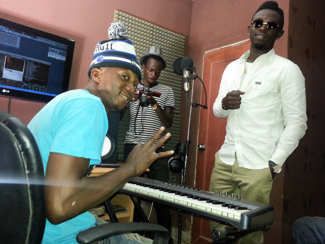 Mbryo and Dee Tunes in the studio doing the tune thingz Rugged Record Style