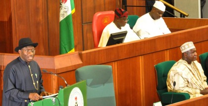 PRESIDENT JONATHAN PRESENTING 2013 BUDGET PROPOSAL TO NATIONAL ASSEMBLY