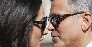 Clooney with his then-fiancee on Friday in Venice
