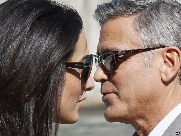 George Clooney and Amal Alamuddin appear together after Venice wedding