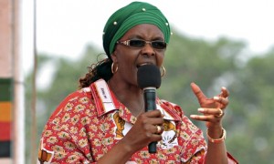 Grace Mugabe at her first political rally in Chinhoyi. She is expected to become head of the Zanu-PF women’s league. Photograph: Philimon Bulawayo/Reuters