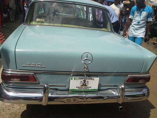 Photos – Gov. Ayodele Fayose’s Official Car Is A 1965 Model Mercedes Benz