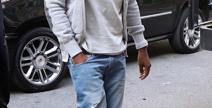 Rap battle: The founder of the company is seen leaving his Midtown office and arriving at the SIR studios